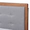 Baxton Studio Viviana Grey Upholstered and Walnut Wood Full Size Platform Bed 167-9410-9434 - alternate 9